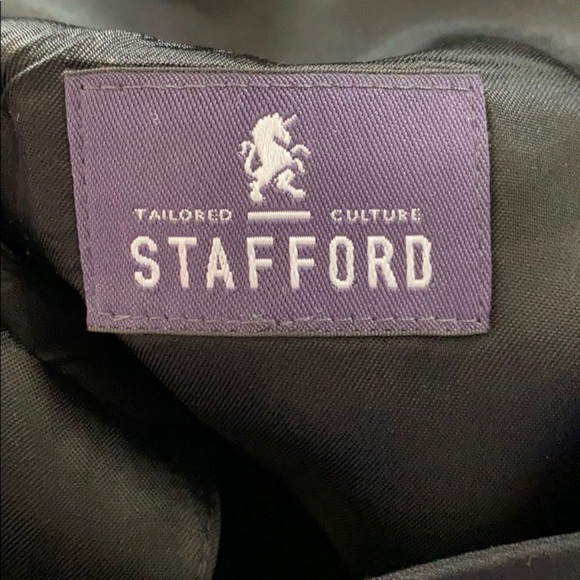 Stafford Black Wool Blend Suit Jacket w/ Vest - Picture 11 of 11